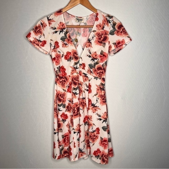 NWT! Show Me Your MuMu Ibiza Pink Floral Cut-Out-Back Dress. Size Small. - Picture 4 of 13